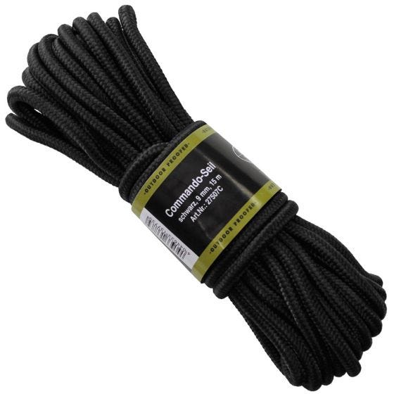 MFH Corde de 9 mm noire