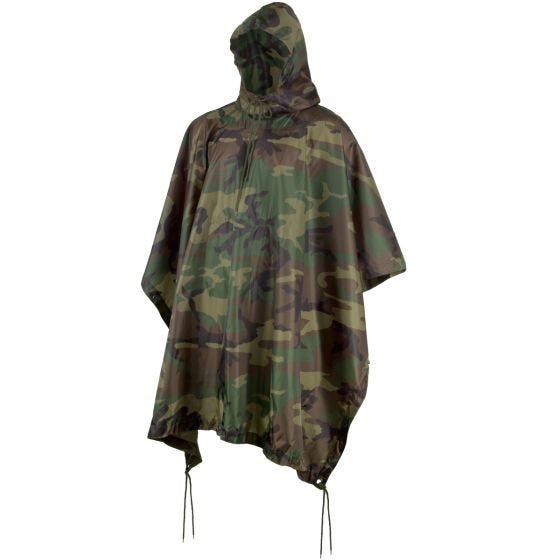 MFH Poncho US en Ripstop Woodland