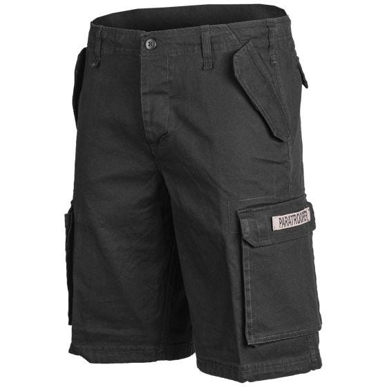 Mil-Tec Short cargo de parachutiste prélavé noir