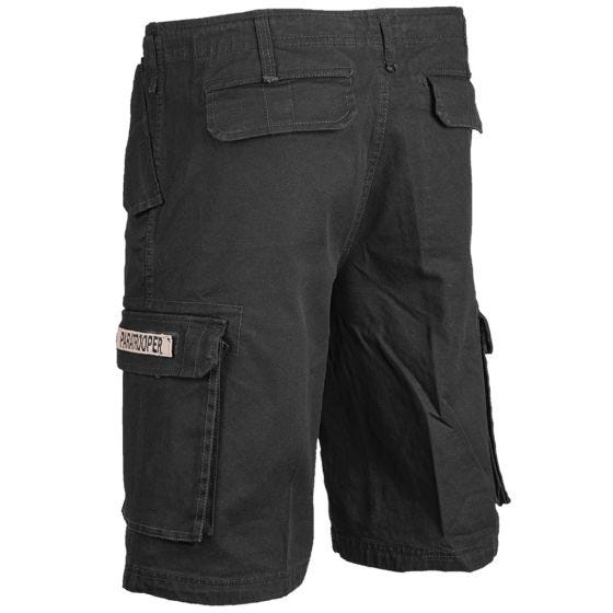 Mil-Tec Short cargo de parachutiste prélavé noir