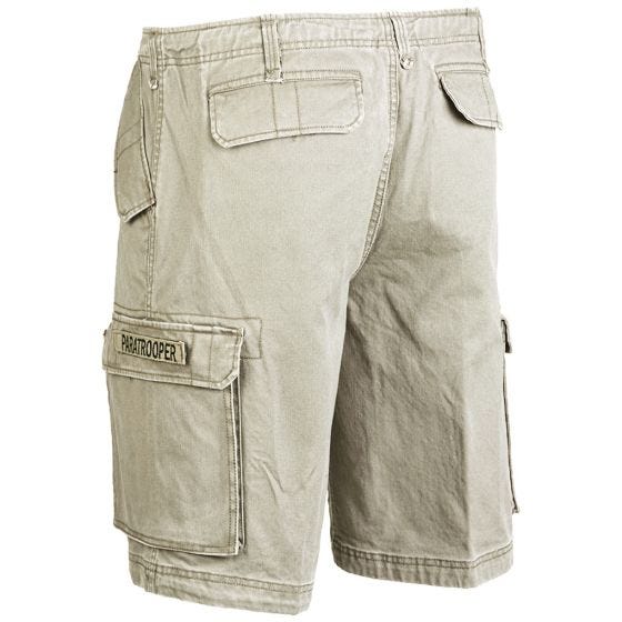 Mil-Tec Short cargo de parachutiste prélavé kaki
