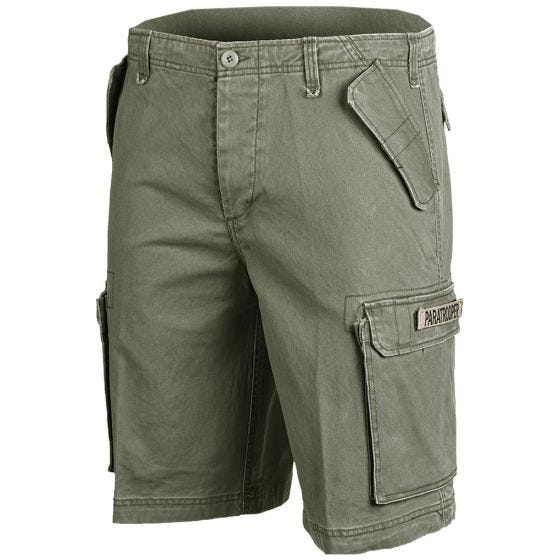 Mil-Tec Short cargo de parachutiste prélavé vert olive