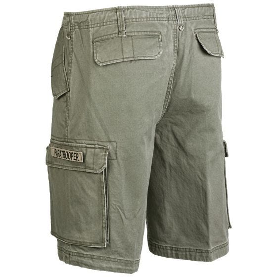 Mil-Tec Short cargo de parachutiste prélavé vert olive