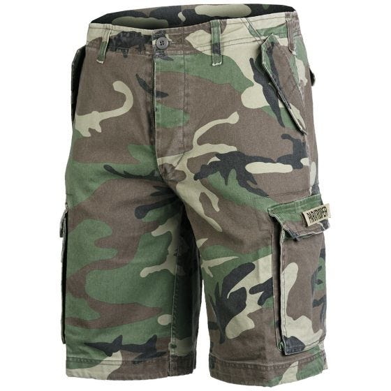 Mil-Tec Short cargo de parachutiste prélavé Woodland