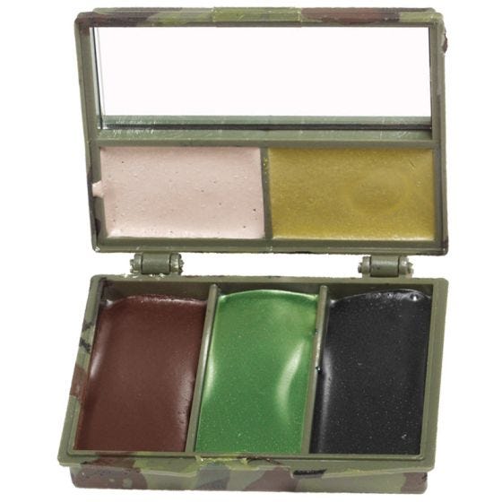 Mil-Tec Maquillage de camouflage 5 couleurs pour le visage avec miroir Woodland