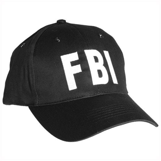Mil-Tec Casquette FBI avec bande en plastique noire