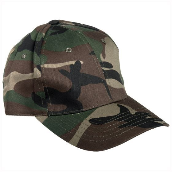 Mil-Tec Casquette avec bande en plastique Woodland