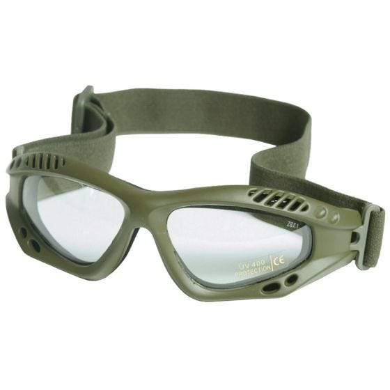Mil-Tec Lunettes de protection à verres transparents Commando Air Pro vert olive