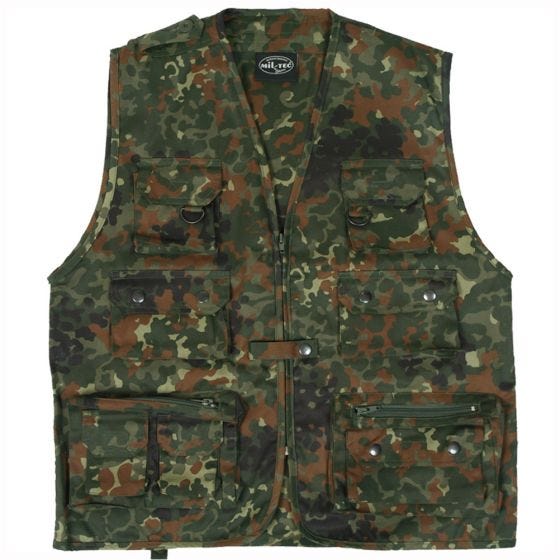 Mil-Tec Gilet de pêche Flecktarn