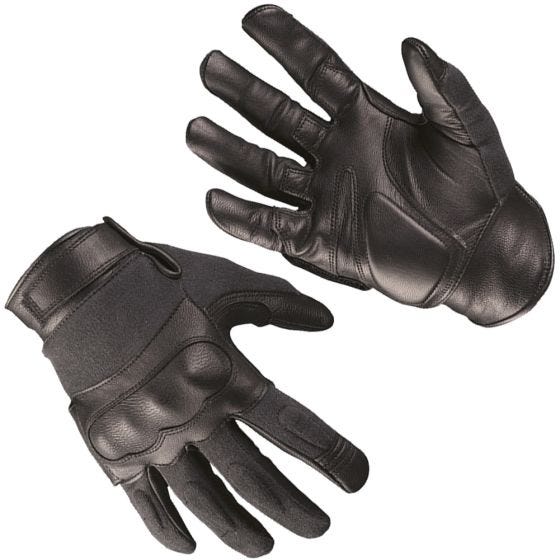 Mil-Tec Gants tactiques en cuir et kevlar noirs