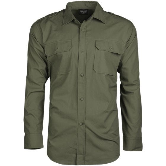 Mil-Tec Chemise à manches longues Ripstop vert olive