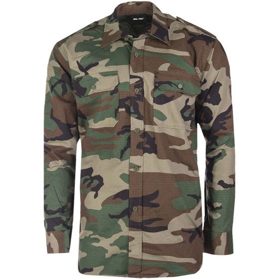 Mil-Tec Chemise à manches longues Ripstop Woodland