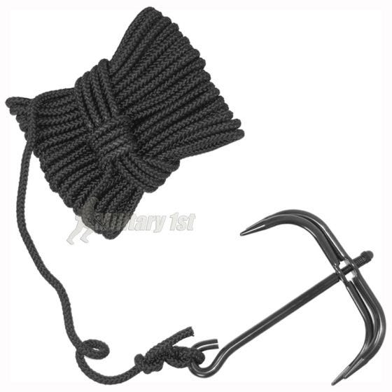 Mil-Tec Grappin avec corde noir