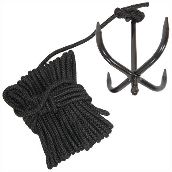 Mil-Tec Grappin avec corde noir