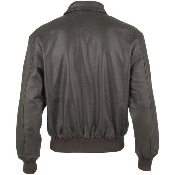 Mil-Tec Blouson en cuir style aviateur A-2 marron