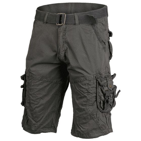 Mil-Tec Short de survie vintage prélavé noir