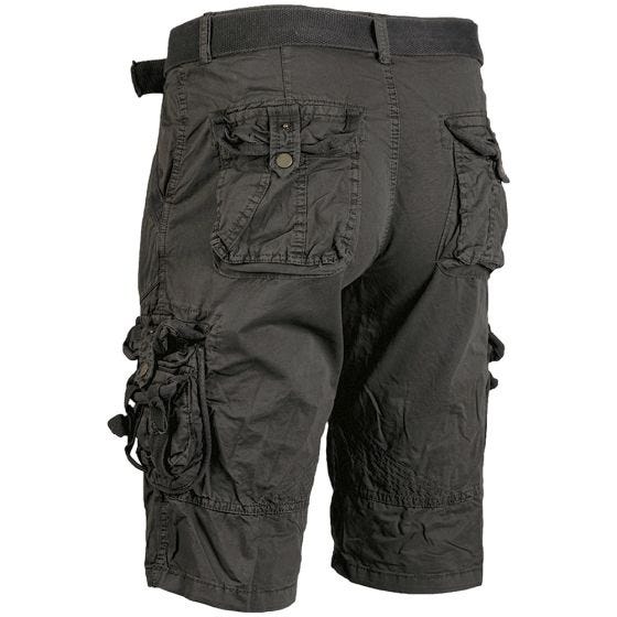 Mil-Tec Short de survie vintage prélavé noir