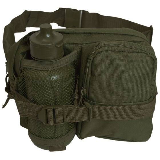 Mil-Tec Sac banane avec gourde vert olive
