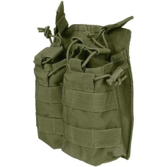 Mil-Tec Porte-chargeur double ouvert sur le dessus vert olive