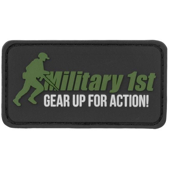 Military 1st Écusson Gear Up For Action noir/blanc/vert