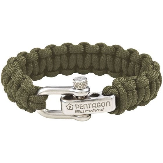 Pentagon Bracelet de survie Olive Green