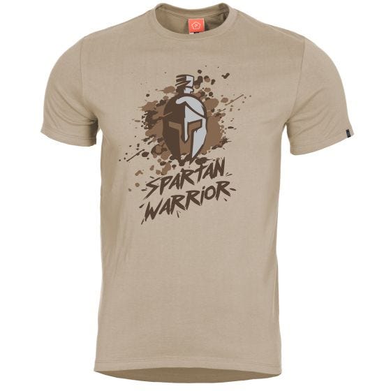 Pentagon T-shirt Ageron Spartan Warrior motif guerrier spartiate kaki