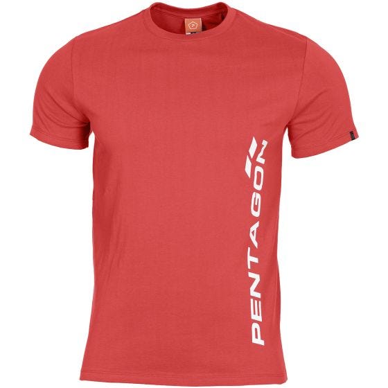 Pentagon T-shirt Ageron logo Pentagon vertical Lava Red