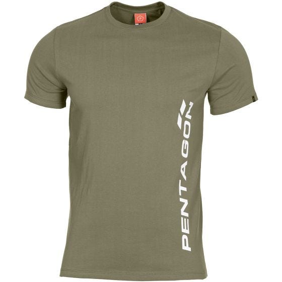 Pentagon T-shirt Ageron logo Pentagon vertical vert olive