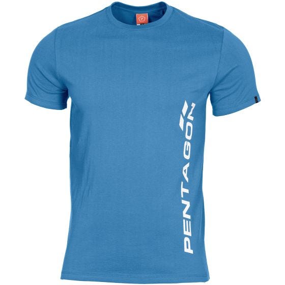 Pentagon T-shirt Ageron logo Pentagon vertical Pacific Blue