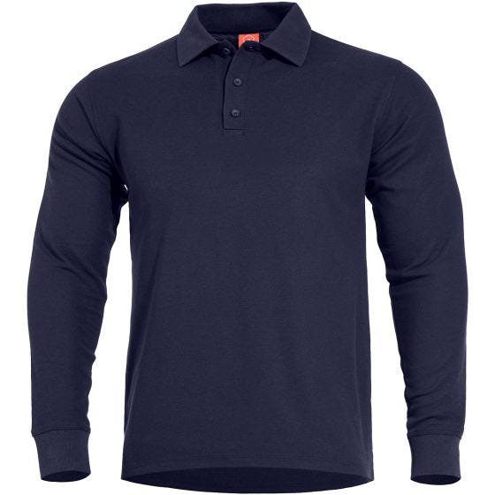 Pentagon Polo à manches longues Aniketos Navy Blue