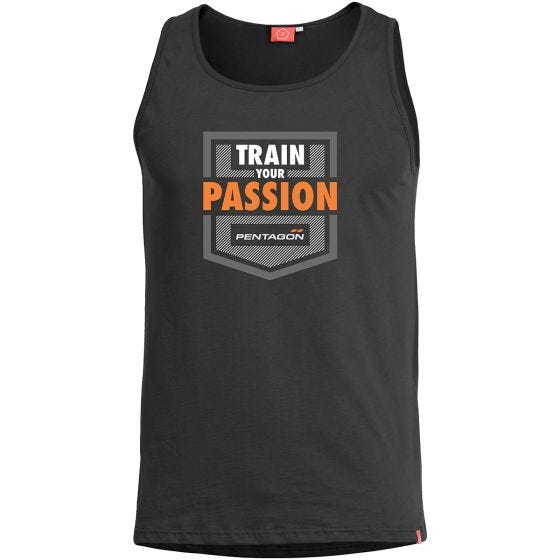 Pentagon Débardeur Astir motif Train Your Passion noir