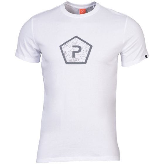 Pentagon T-shirt Ageron logo Pentagon blanc