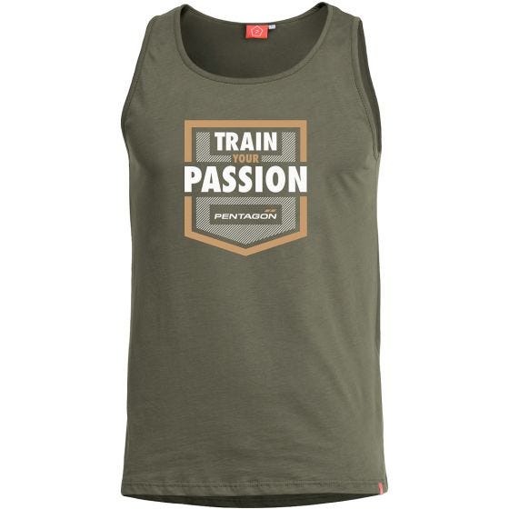 Pentagon Débardeur Astir motif Train Your Passion vert olive