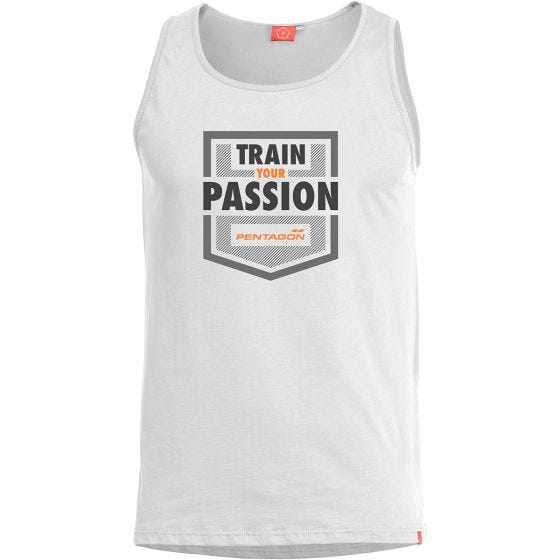 Pentagon Débardeur Astir motif Train Your Passion blanc