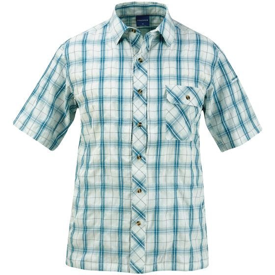 Propper Chemise Covert boutonnée à manches courtes Plaid bleu canard