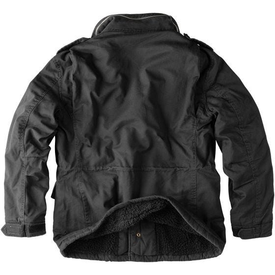 Surplus Veste d'hiver de parachutiste noire délavée
