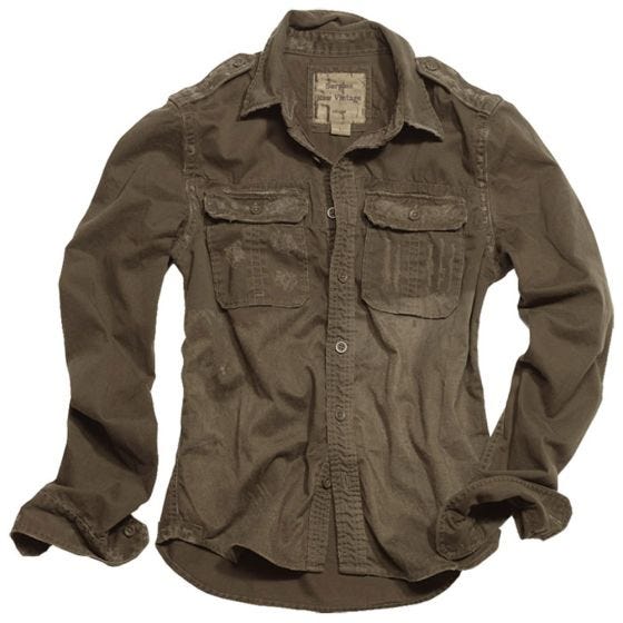 Surplus Chemise à manches longues Raw Vintage marron