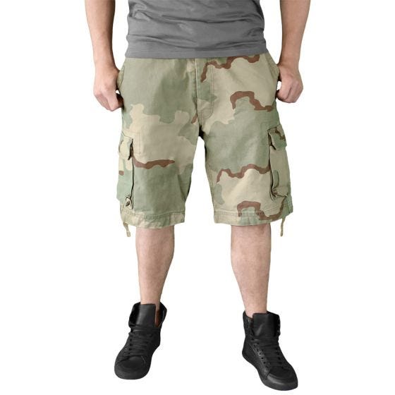 Surplus Short délavé Vintage Desert tricolore