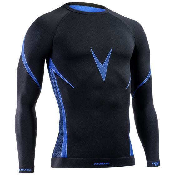 Tervel Maillot à manches longues Optiline noir/bleu