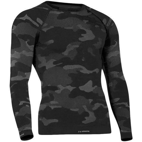 Tervel Maillot tactique à manches longues Optiline noir/gris