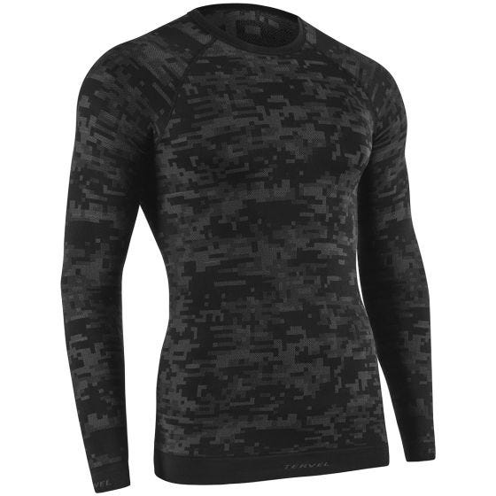 Tervel Maillot à manches longues Optiline Digital noir/gris
