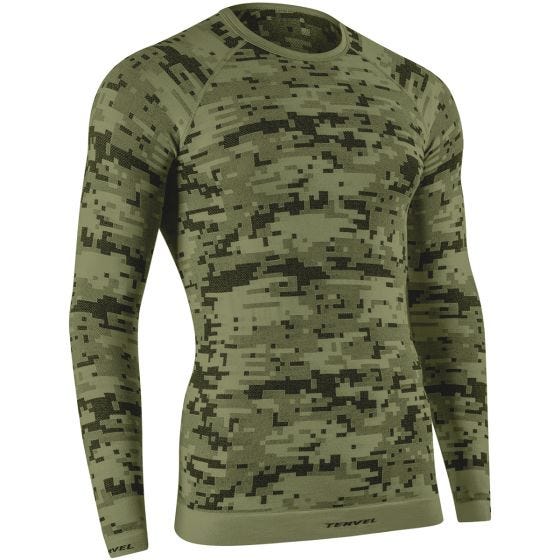 Tervel Maillot à manches longues Optiline Digital Military/gris