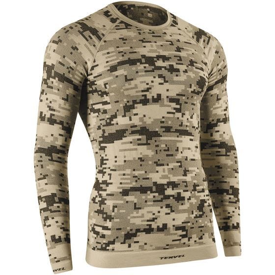 Tervel Maillot à manches longues Optiline Digital Sand/gris