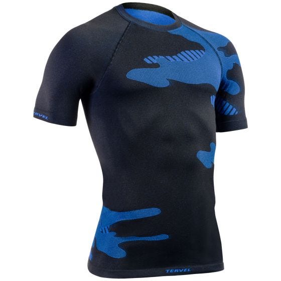 Tervel Maillot à manches courtes Optiline Light noir/bleu