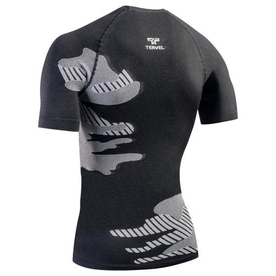 Tervel Maillot à manches courtes Optiline Light noir/gris clair