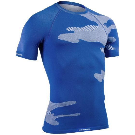 Tervel Maillot à manches courtes Optiline Light bleu/blanc