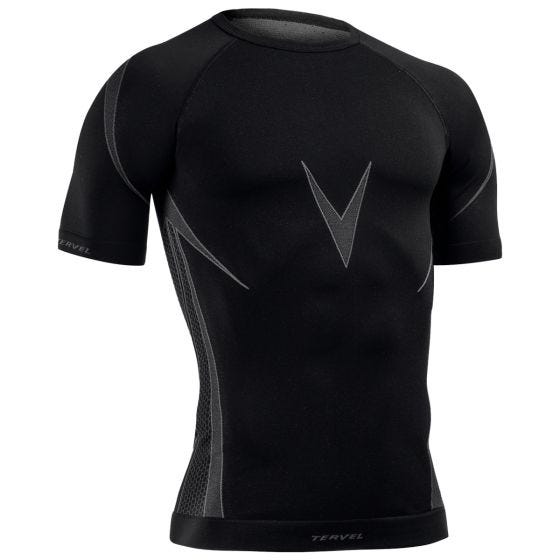 Tervel Maillot à manches courtes Optiline noir/gris