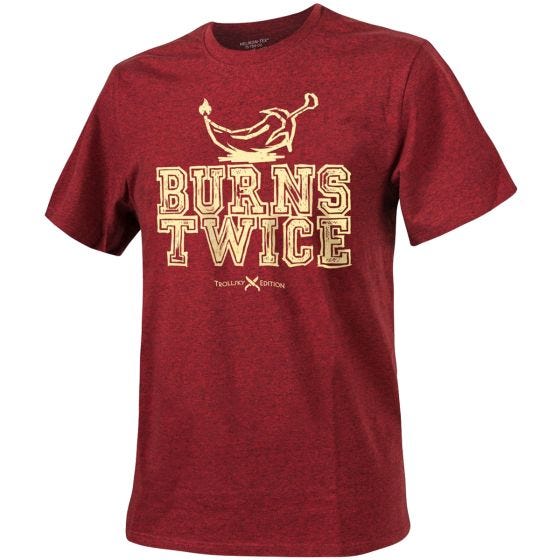 Helikon T-shirt Trollsky Burns Twice - chiné rouge