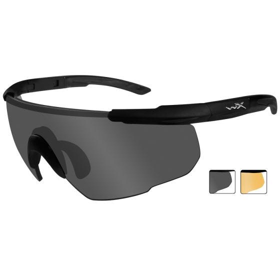 Wiley X Lunettes Saber Advanced avec verres couleur gris fumé + orangés et monture noire mate