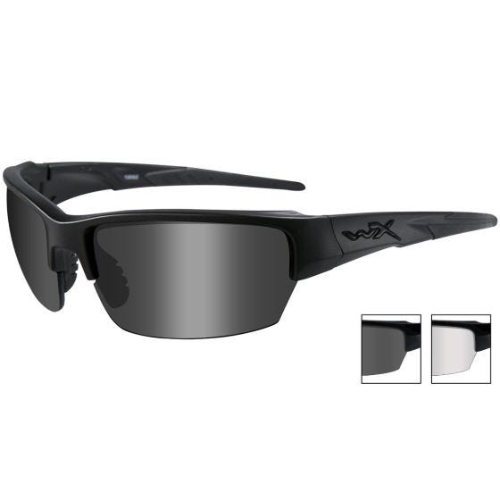 Wiley X Lunettes WX Saint avec verres couleur gris fumé + transparents et monture noire mate